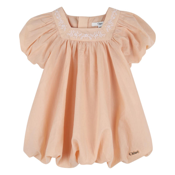 Set abito + cappellino rosa pesca per neonata Chloé C20920 43J 