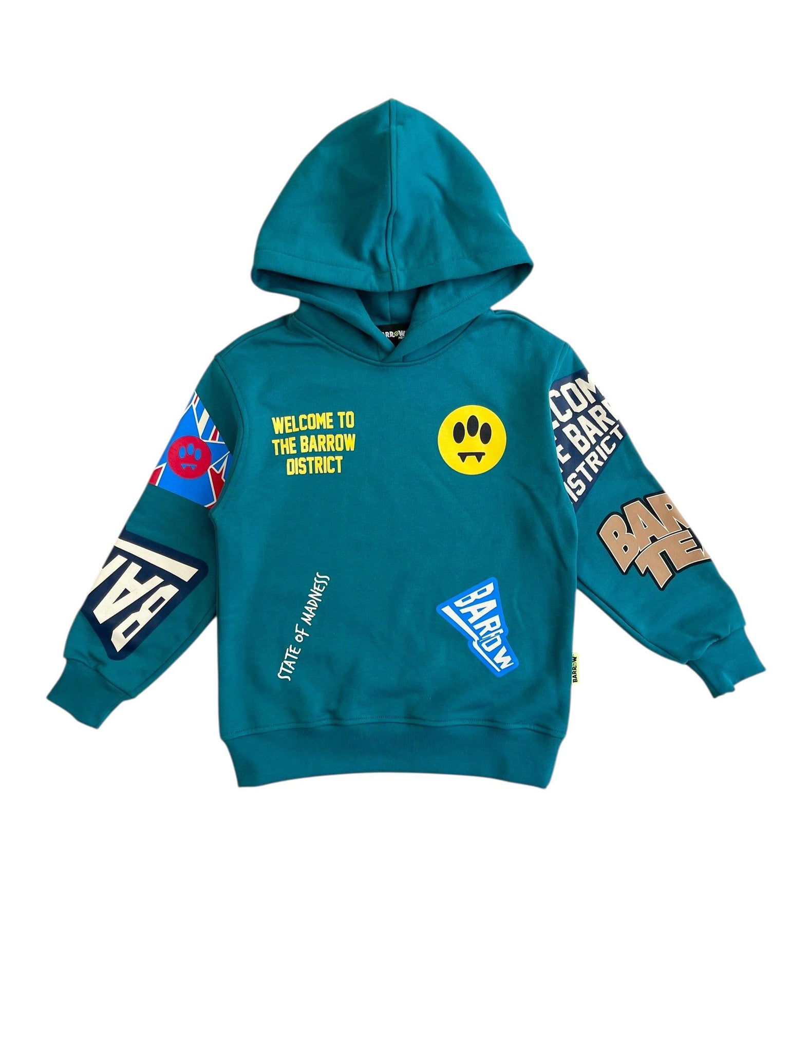 Felpa con cappuccio verde con stampe all over per bambini Barrow F5BKJUHS078 309 