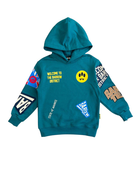 Felpa con cappuccio verde con stampe all over per bambini Barrow F5BKJUHS078 309 