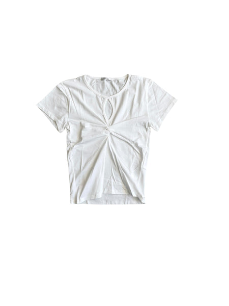 T-shirt bianca per bambina Lulù by Miss Grant LL4429 LATTE 