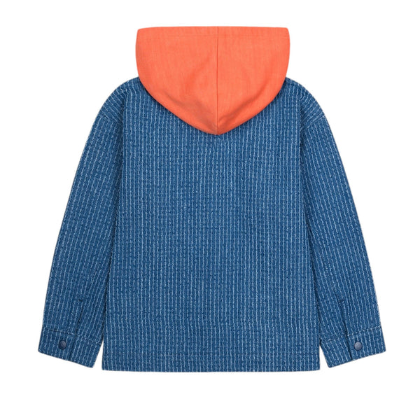Giubbino in denim blu con cappuccio per neonato e bambino Jelly Mallow JM2610303 STRIPE 