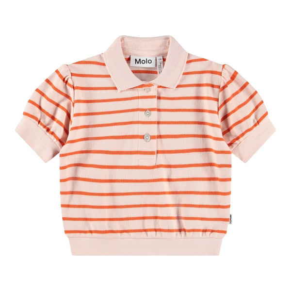 Polo rosa a righe per bambina Molo RAKI 9491 