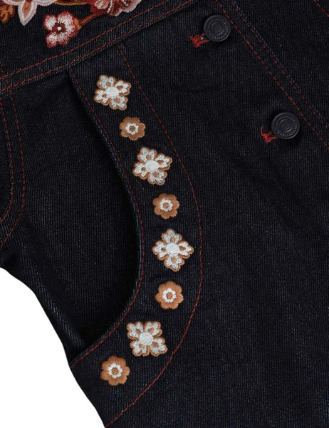 Giubbino in denim blu con ricami per bambina Zimmermann 8523JSS261 HORI 