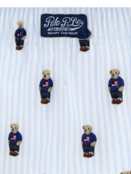 Pigiama cielo e bianco a righe con motivo Bear per bambino Ralph Lauren Kids 9P0139 W20 