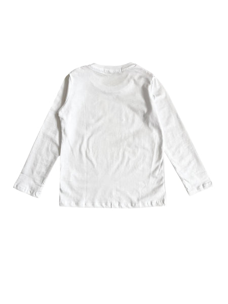 T-shirt bianca con stampa per neonato e bambino Mousse kids PKTL190W SPINAIR 