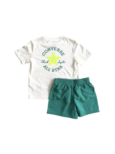 Completo t-shirt + short con logo per neonato e bambino Converse 8CH976 FAT 