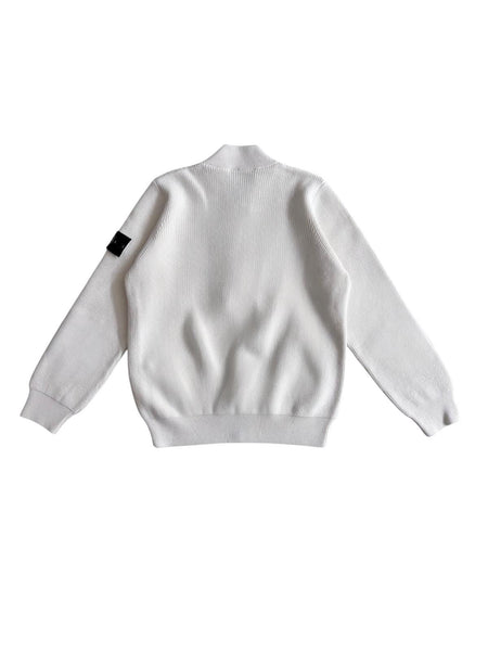 Maglia aperta latte con logo per bambino Stone Island L1S165100006 S00D8 V0001 