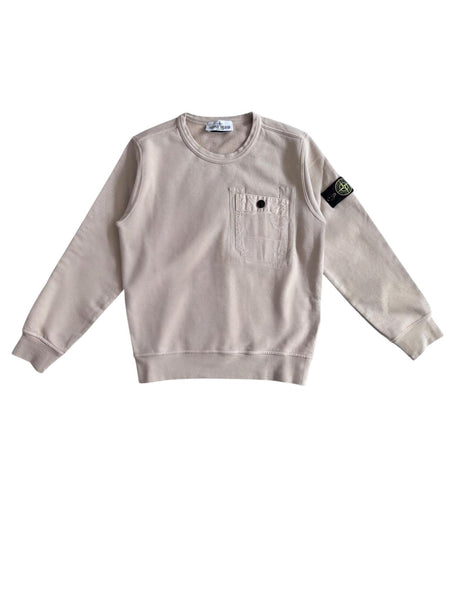 Felpa sabbia con taschino e logo per bambino Stone Island L1S166100017 S0040 V0090 