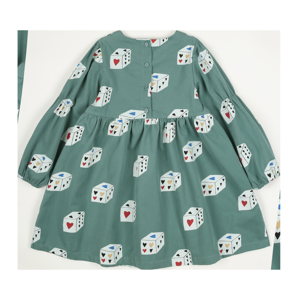 Abito verde con stampa all over per bambina Jelly Mallow JM2520602 UNICA 