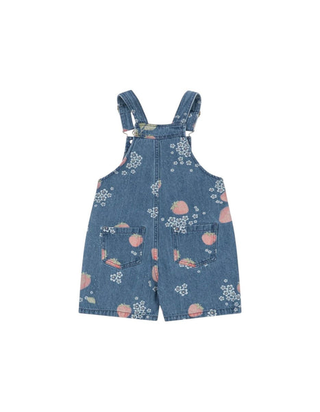 Salopette corta in denim con stampa all over per neonata e bambina Konges slojd KS104972 MARMELADE 