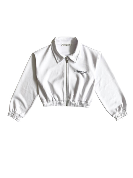 Felpa aperta bianca con colletto per bambina Hinnominate 3645FY00341 WHITE 