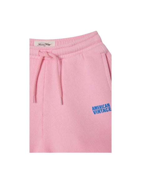 Shorts in felpa rosa con logo per neonata e bambina American Vintage KIZU09A BARBE 