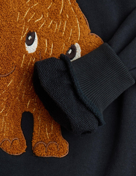 Felpa nera con ricamo per neonati e bambini Mini Rodini 2572014799 BLACK 