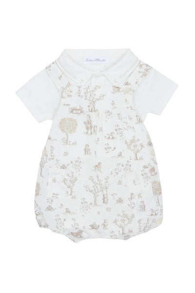 Pagliaccetto con stampa all over per neonata Tartine et Chocolat CC37080-13 NACRE 