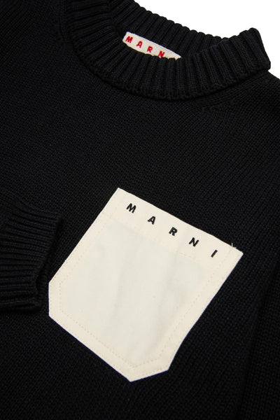 Maglia nera con logo per bambini Marni M01775 0M900 