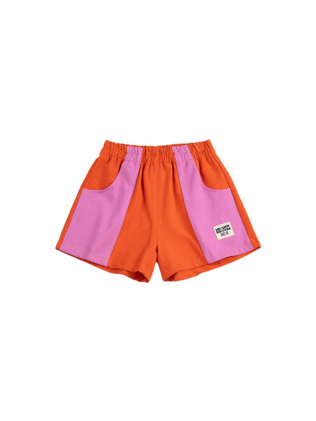 Shorts color block rosso e fucsia per neonata e bambina Bobo Choses B126AC064 UNI 