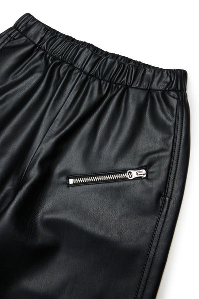 Pantalone nero in ecopelle per bambini MM6 Maison Margiela M60837 M6900 