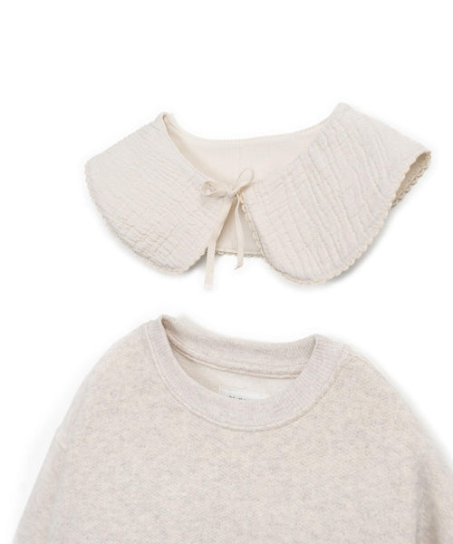 Felpa beige con colletto per bambina Play up 4AR10903 P0086 