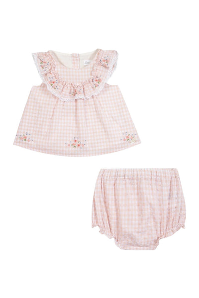 Set Vichy rosa per neonata Tartine et Chocolat CC37040-30 ROSEE 