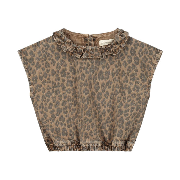 Top in denim animalier per bambina Charlie petite PAIGE TOP 1000 