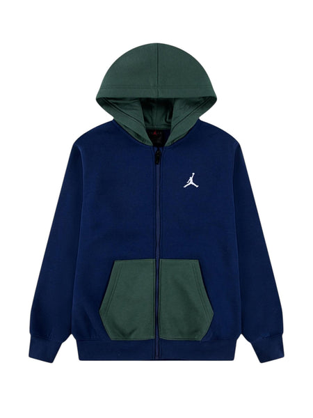 Felpa aperta blu e verde per bambino Jordan 95F115 U9J 
