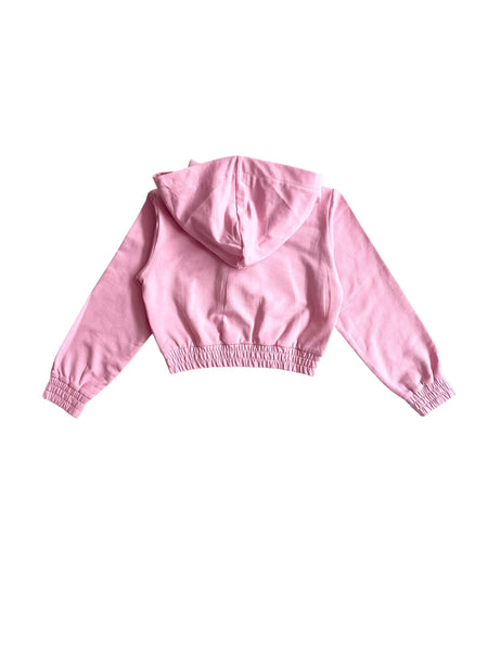 Felpa aperta rosa con cappuccio e logo per bambina Hinnominate 3645FY00350 FLAMINGO 