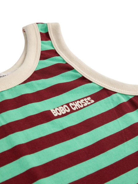 Canotta a righe verdi e bordeaux per neonati e bambini Bobo Choses B126AC027 UNI 