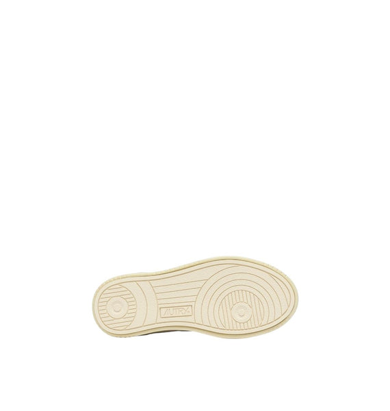 Sneakers in pelle bianca e suede verde e beige per bambini Autry KILK 3U05 