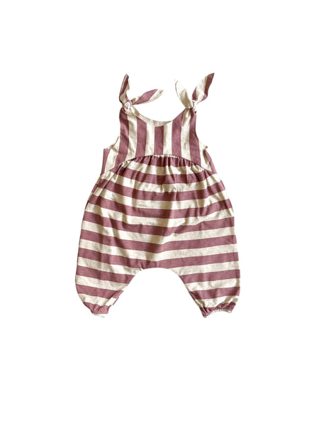 Tuta a righe ecrù e terracotta per neonata Snug 933AN6S101G49 0082 
