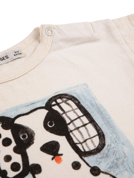 T-shirt panna con stampa per neonati Bobo Choses B126AB012 UNI 