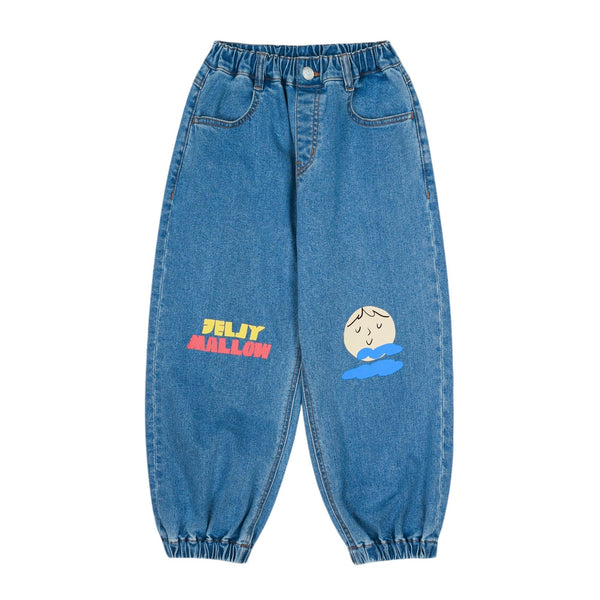 Jeans in denim blu con stampe per neonati e bambini Jelly Mallow JM2610410 MOON 