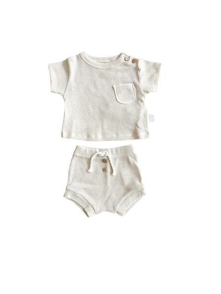 Set panna t-shirt + culotte per neonato Snug 933AK6S050G34 0067 