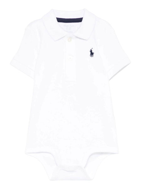 Body bianco con logo per neonato Ralph Lauren Kids 320700386002 WHITE 