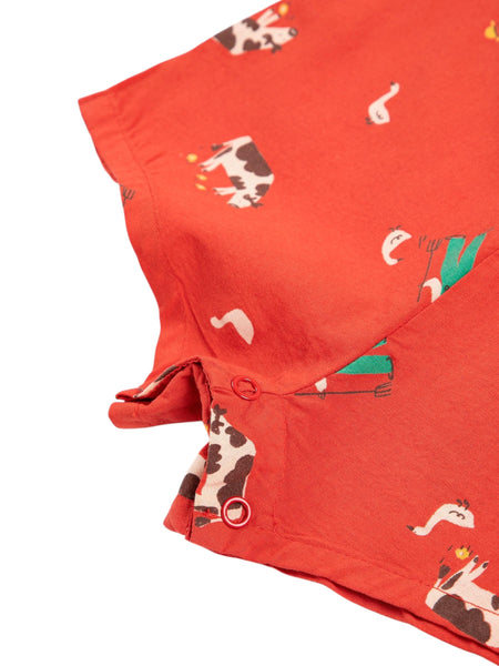 Salopette rossa con stampa all over per neonati Bobo Choses B126AB079 UNI 