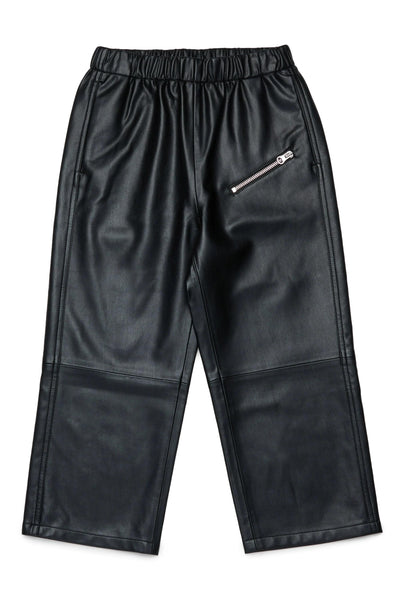 Pantalone nero in ecopelle per bambini MM6 Maison Margiela M60837 M6900 