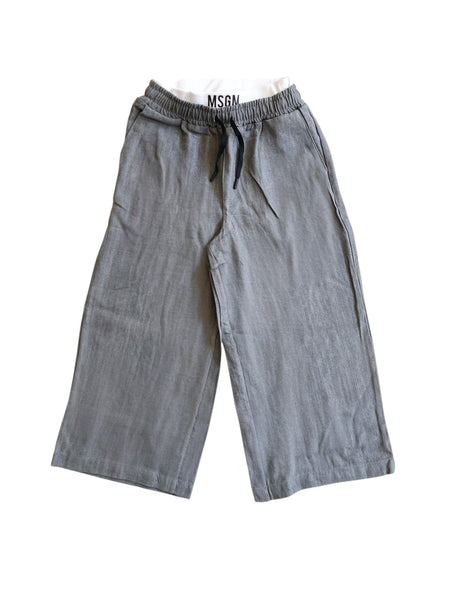 Pantalone grigio wide-leg con logo per bambina Msgm S6MSJUPA038 102 
