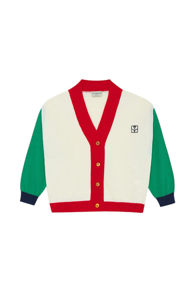 Cardigan in maglia color block multicolor per bambino The Campamento TC-SS26-60 ECRU 