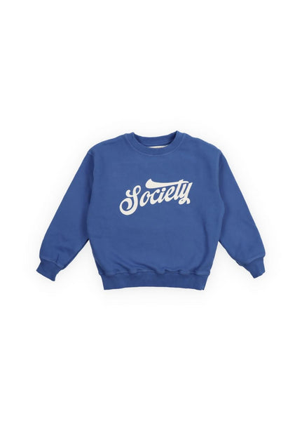 Felpa blu con logo per bambino The New Society TILO SWEATSHIRT DEEP SEA 