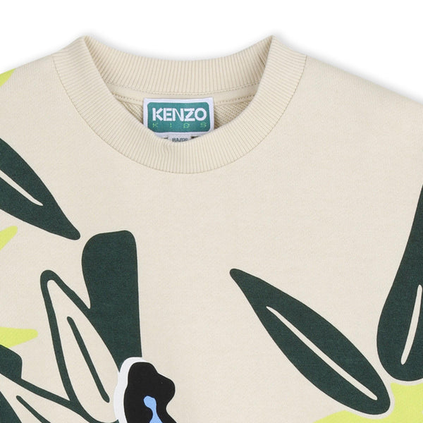 Felpa beige con stampa per bambino KENZO K61663 255 