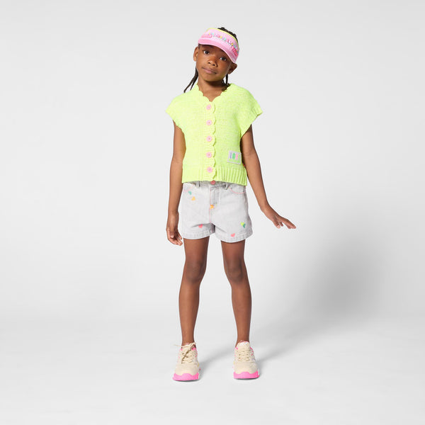 Gilet in maglia giallo fluo per neonata e bambina BILLIEBLUSH U21908 599 