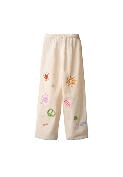 Pantaloni bianchi con ricami per bamina Molo ALFIE 5602 