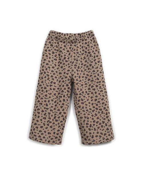 Pantalone in maglia fango con stampa animalier per bambina Play up 4AR11602 E754B 