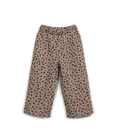 Pantalone in maglia fango con stampa animalier per bambina Play up 4AR11602 E754B 