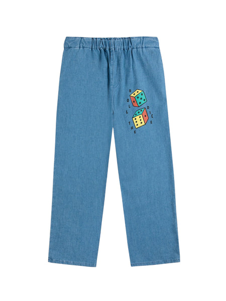 Pantalone in denim leggero con stampa per neonato e bambino Bobo Choses B225AC075 UNI 