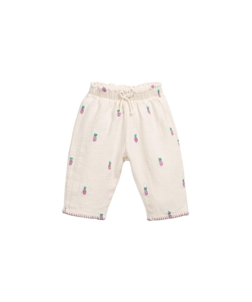 Pantalone in maglia panna con stampa all over per neonata Play up 2AS11601 E786N 