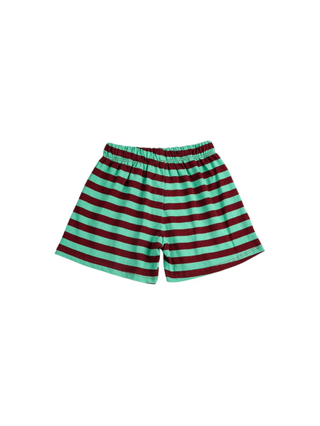 Shorts a righe verdi e bordeaux per neonati e bambini Bobo Choses B126AC058 UNI 