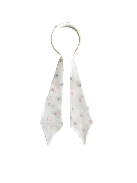 Cerchio con ricami applicati e fiocco per bambina Miss Grant MG1639 PAGLIA 