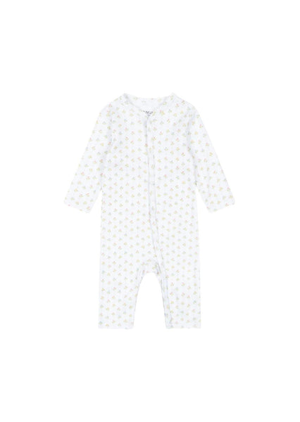 Tutina bianca con stampa fiori all over per neonata Konges slojd FA100037 TULI COEUR 