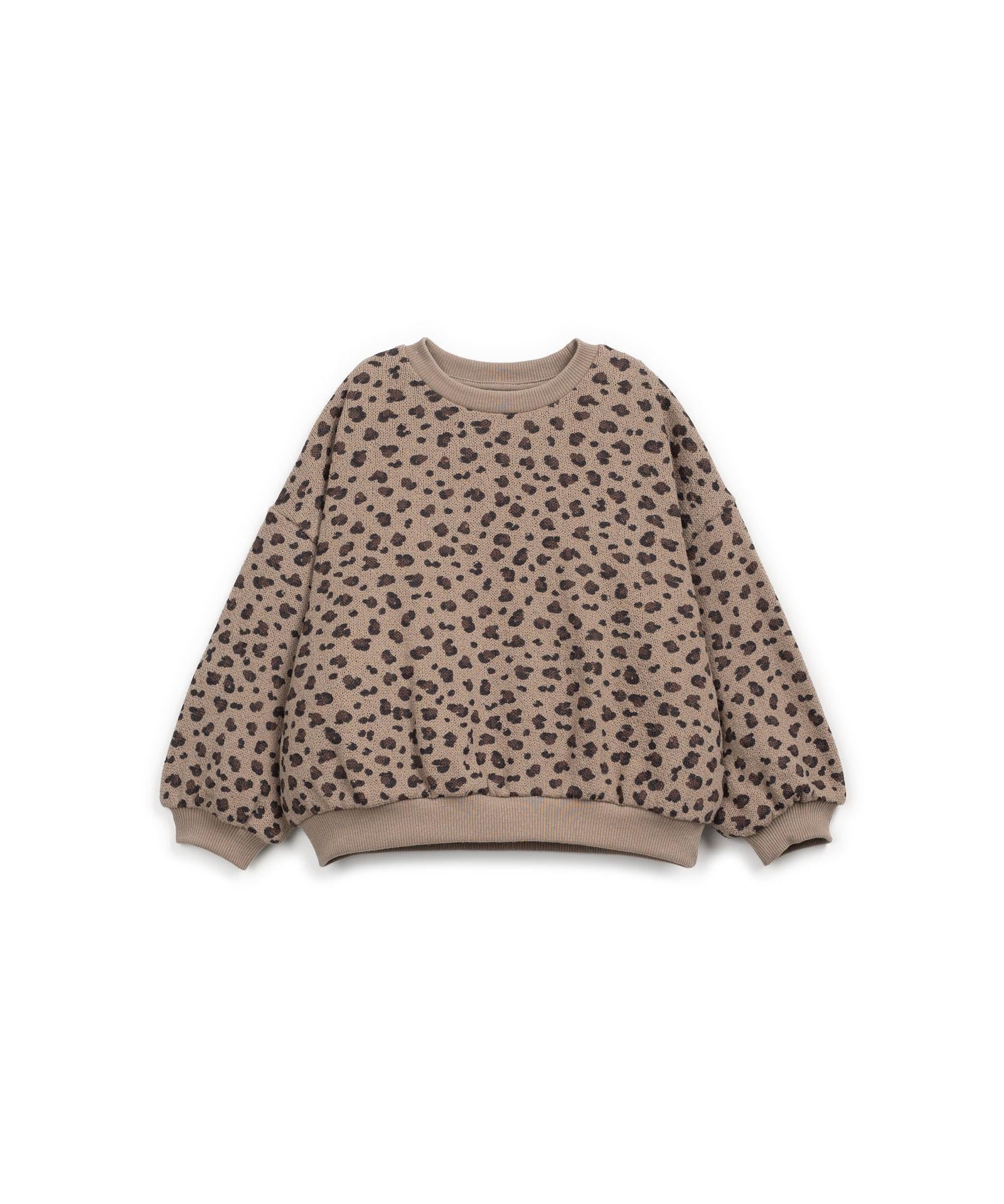 Maglia fango con stampa animalier per bambina Play up 4AR11352 E745B 