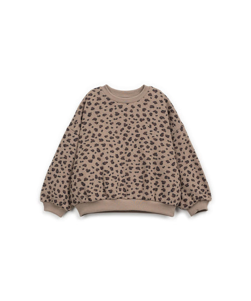 Maglia fango con stampa animalier per bambina Play up 4AR11352 E745B 